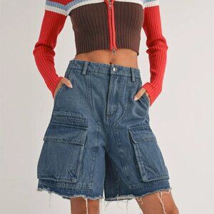 Denim Cargo Shorts Carpenter Jhorts Streetwear